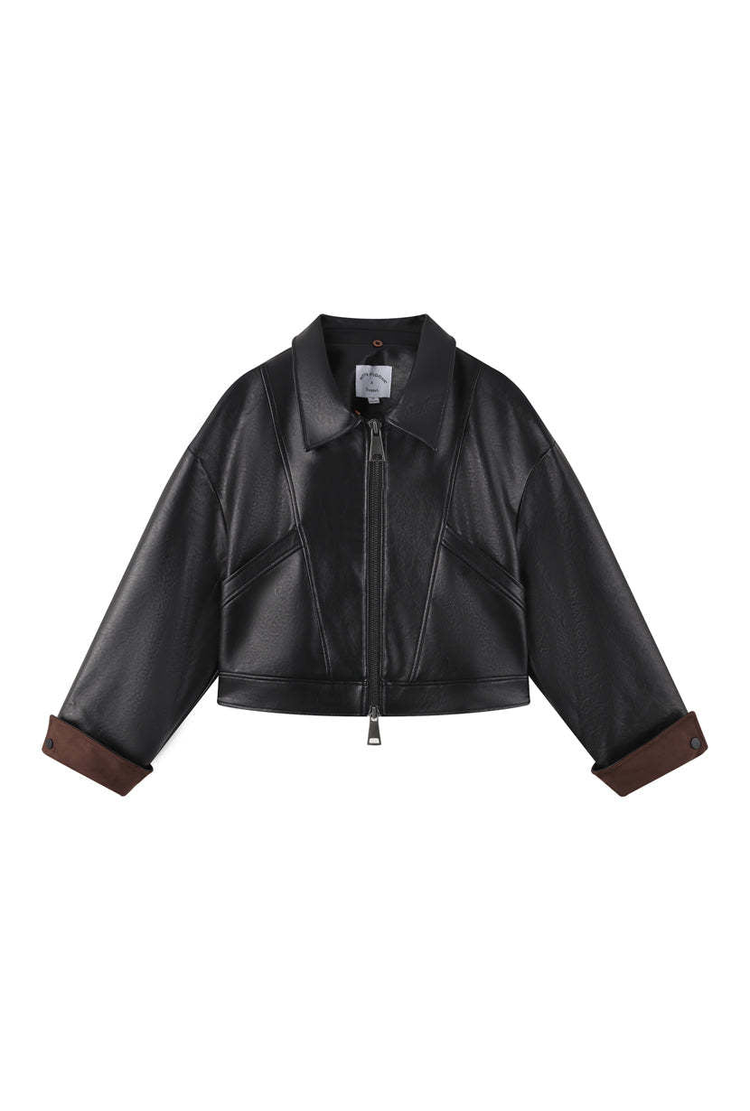 Laura Faux Leather Jacket - Black