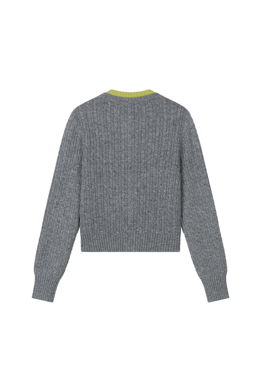 Carmina Wool Cardigan - Grey