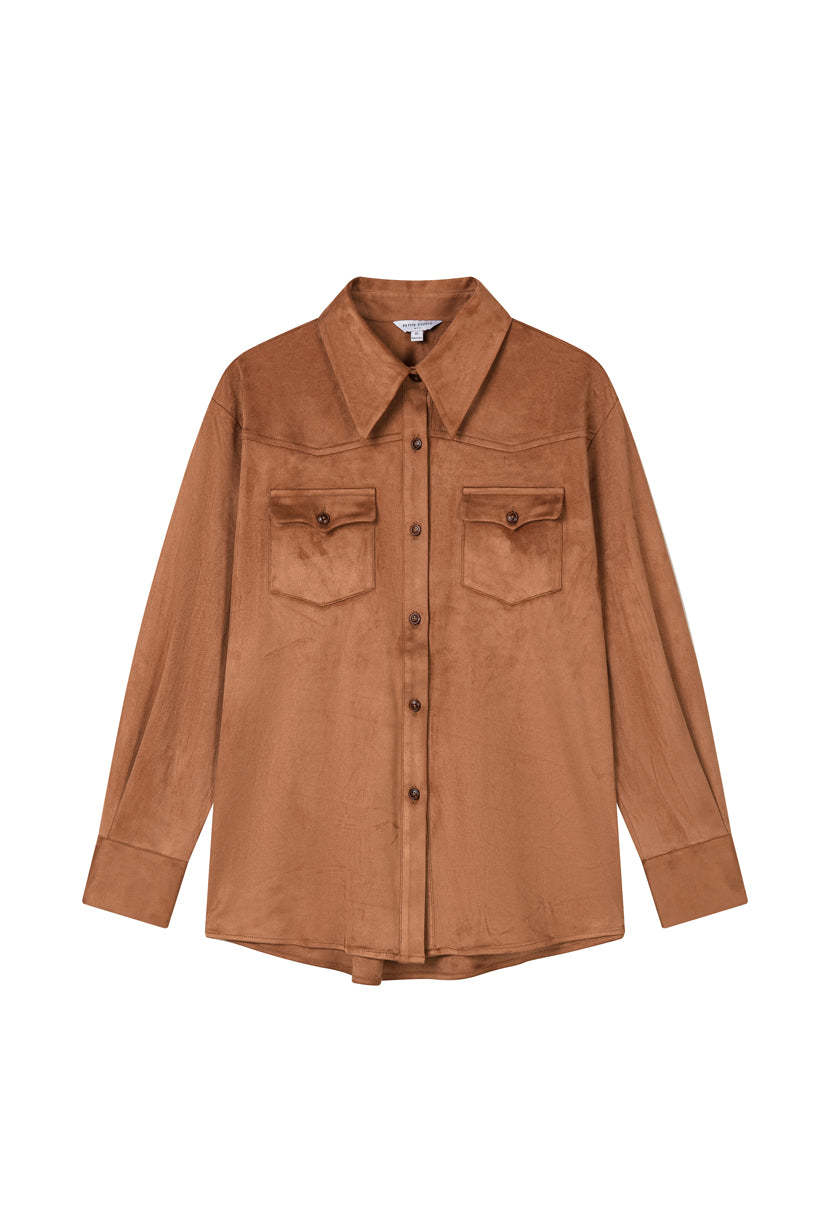 Coleen Suede Shirt - Brown