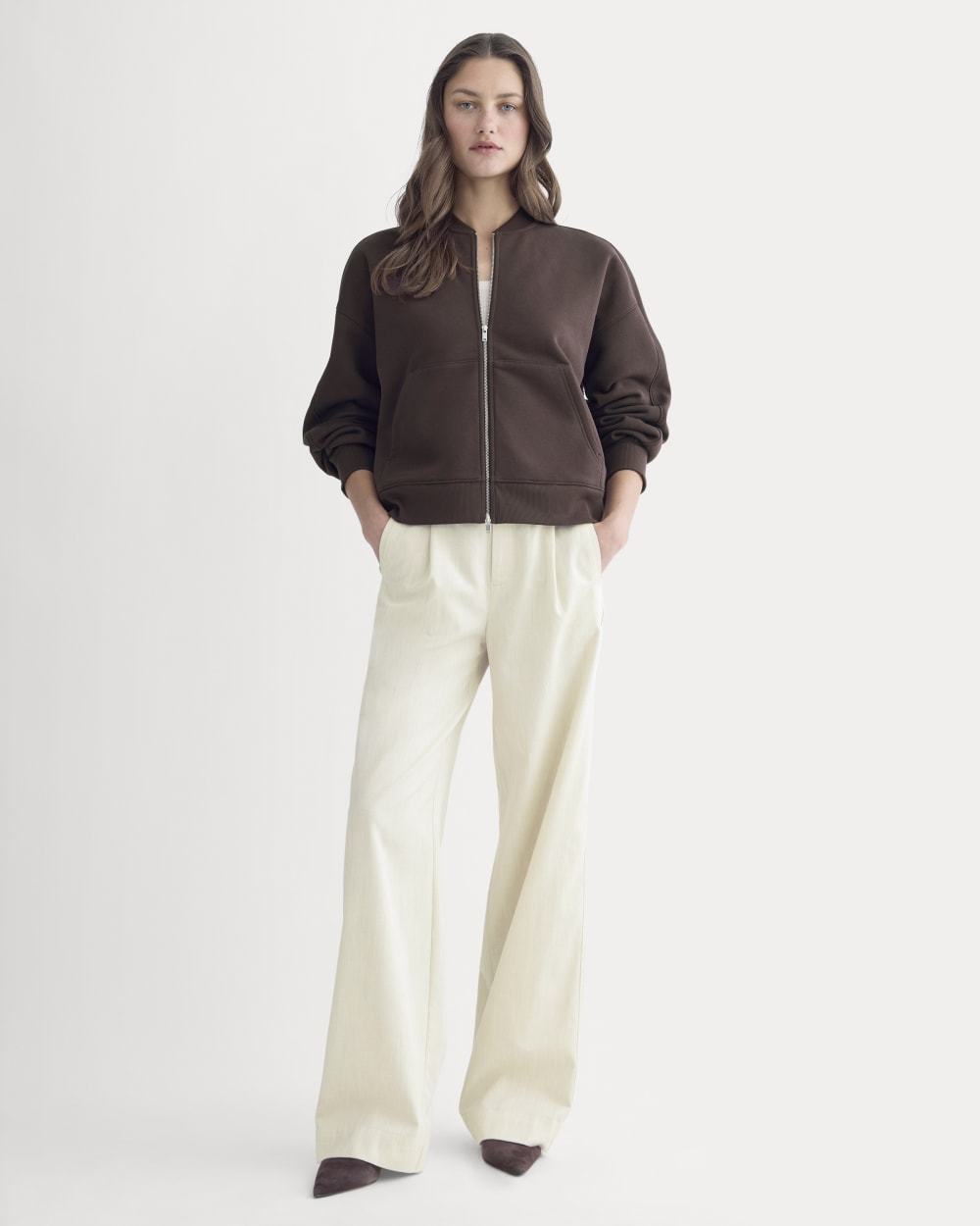 Luxe Fleece Bomber Jacket | Dark Chocolate