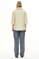 Down Puffer Jacket Three-quarter Sleeves Lightweight Oversized