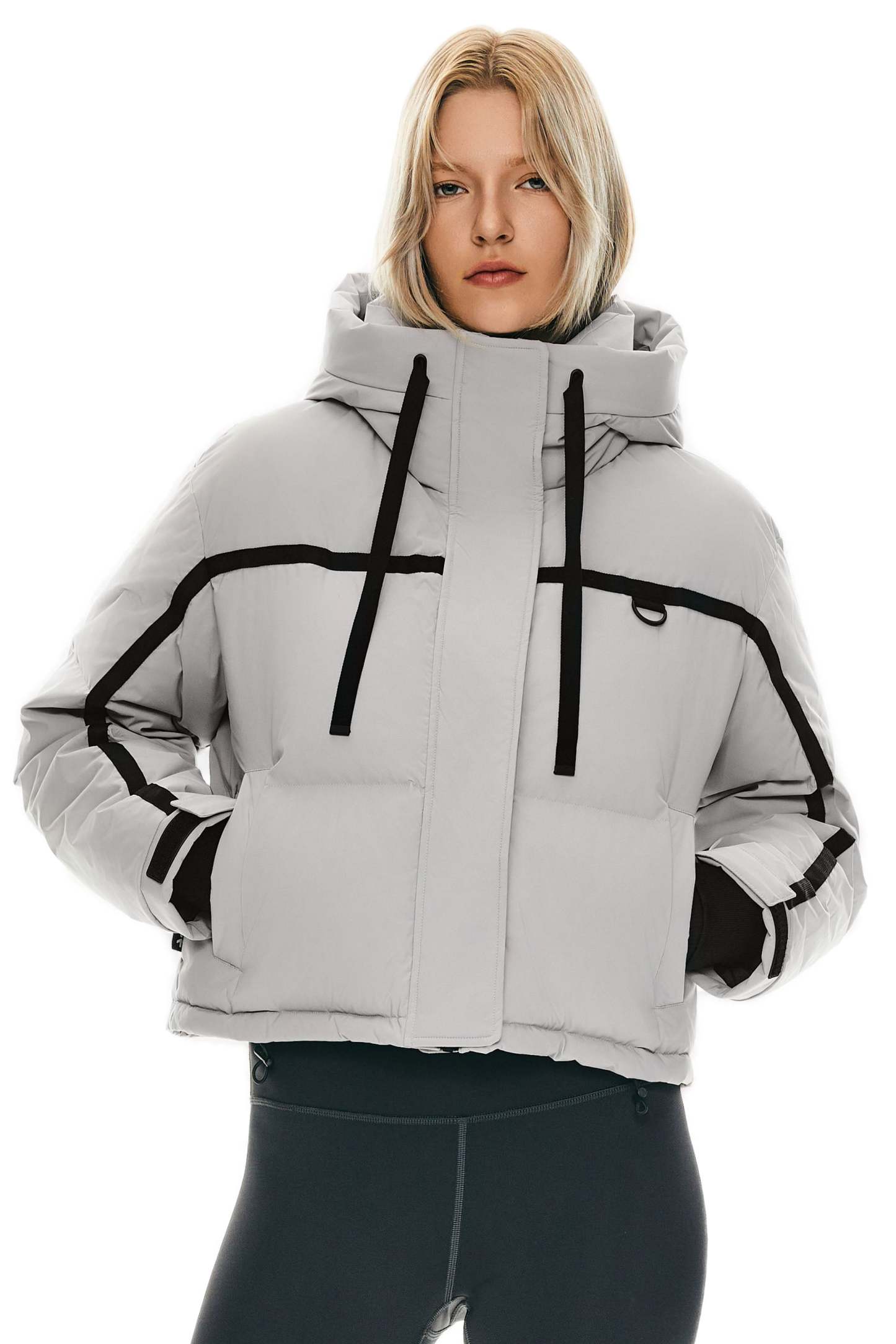 Winter Quilted Hooded Cropped Down Puffer Jacket
